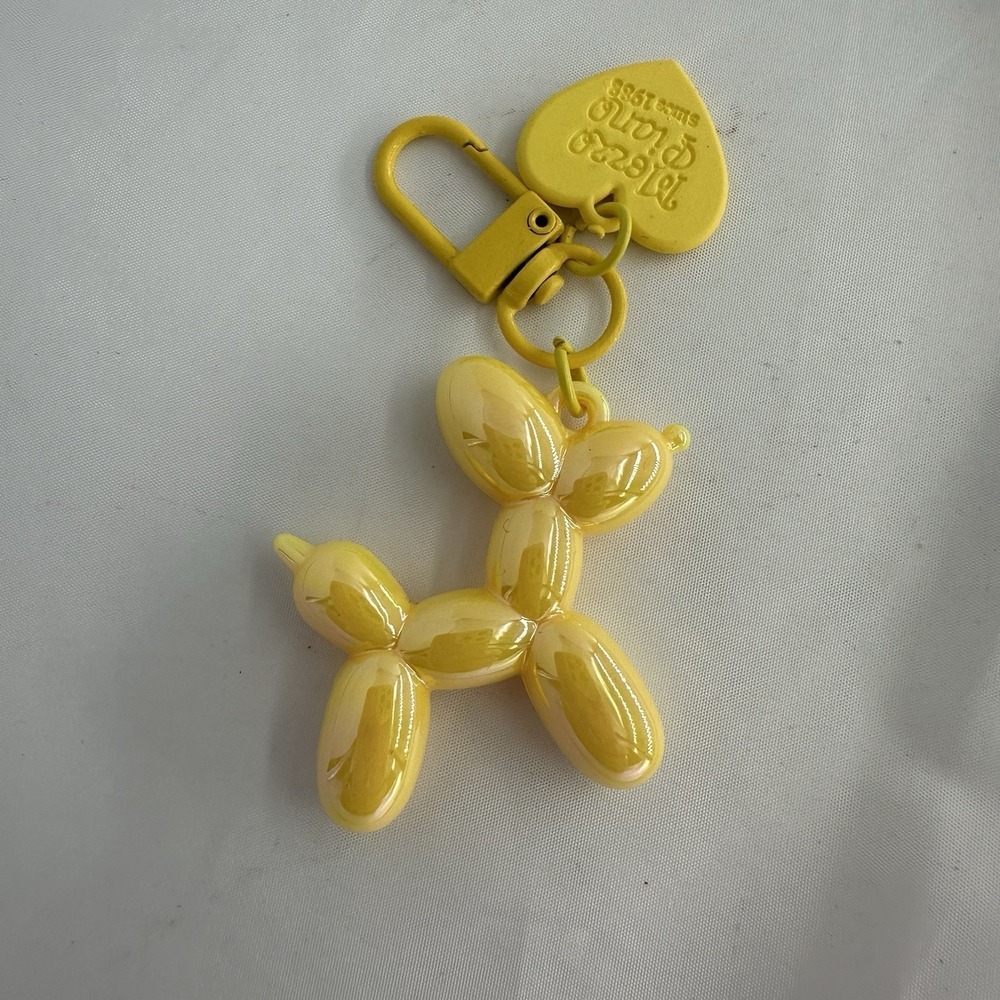Balloon Dog Keychain Punk Y2K for Women Bag Pendant Jewelry Yellow New